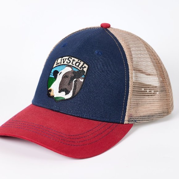 LIVSTAK TRUCKER HAT, COW DESIGN, ADJUSTABLE SNAPBACK, FASHION CAP, V1LVK06 - Picture 1 of 5
